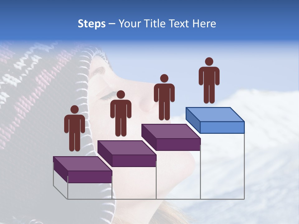 Side View Of Young Woman Enjoying Mountain PowerPoint Template