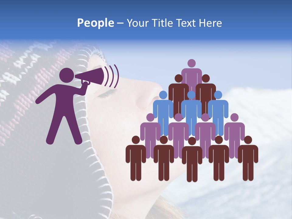 Side View Of Young Woman Enjoying Mountain PowerPoint Template