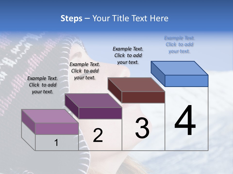 Side View Of Young Woman Enjoying Mountain PowerPoint Template