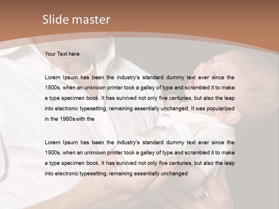 Young New Dad Learning To Take Care Of Cranky Newborn PowerPoint Template