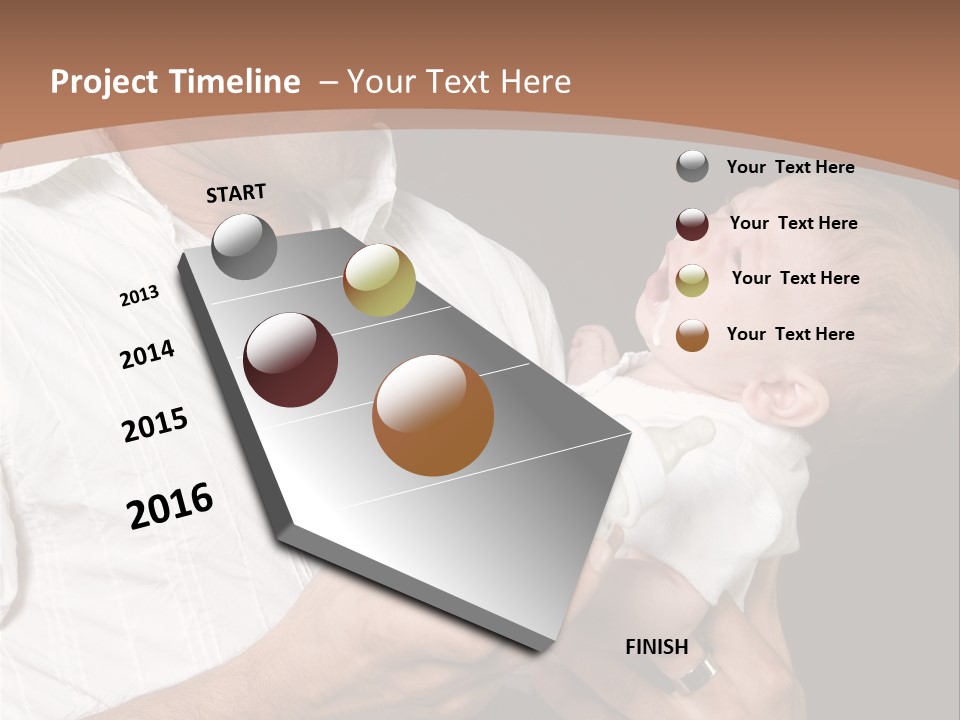 Young New Dad Learning To Take Care Of Cranky Newborn PowerPoint Template