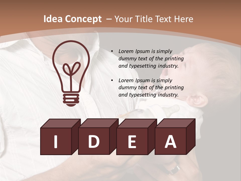 Young New Dad Learning To Take Care Of Cranky Newborn PowerPoint Template