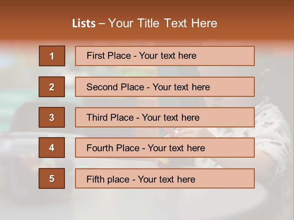A Baby Sitting At A Table Playing With A Toy PowerPoint Template