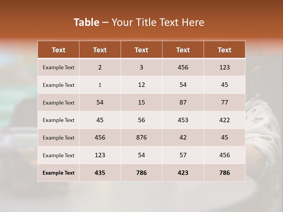 A Baby Sitting At A Table Playing With A Toy PowerPoint Template