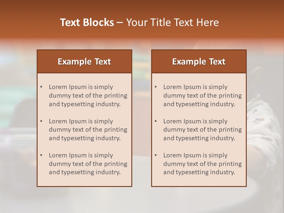 A Baby Sitting At A Table Playing With A Toy PowerPoint Template