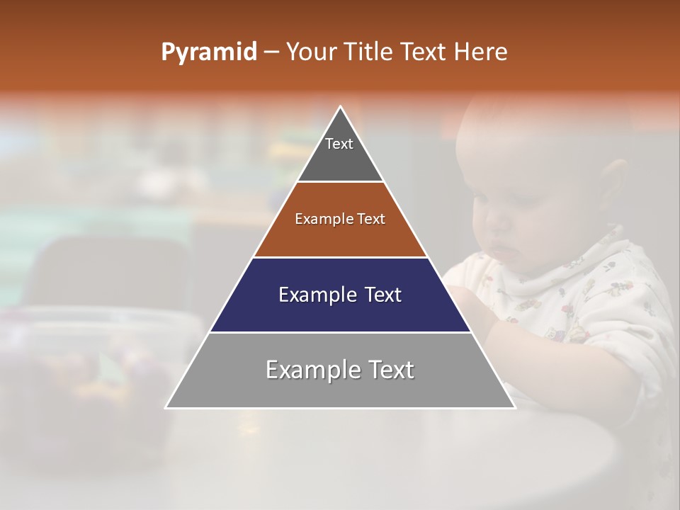 A Baby Sitting At A Table Playing With A Toy PowerPoint Template