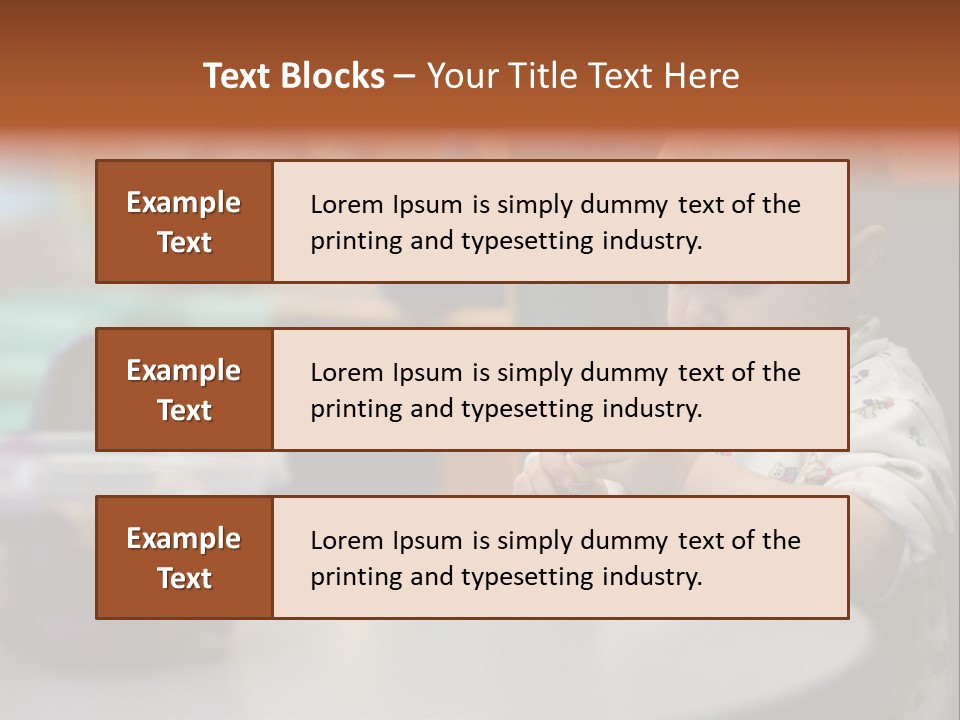 A Baby Sitting At A Table Playing With A Toy PowerPoint Template