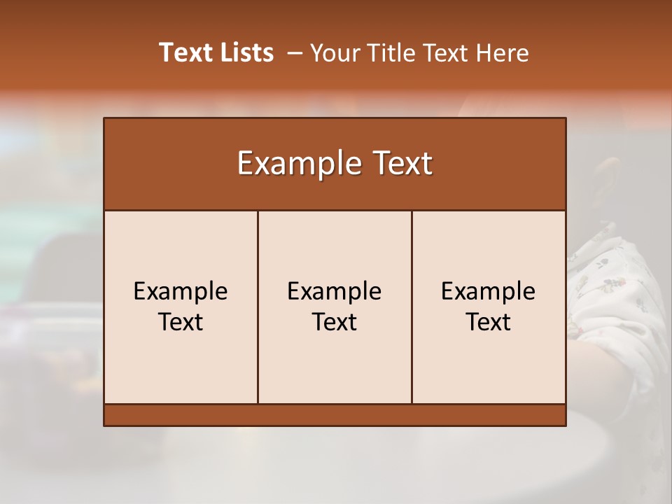 A Baby Sitting At A Table Playing With A Toy PowerPoint Template