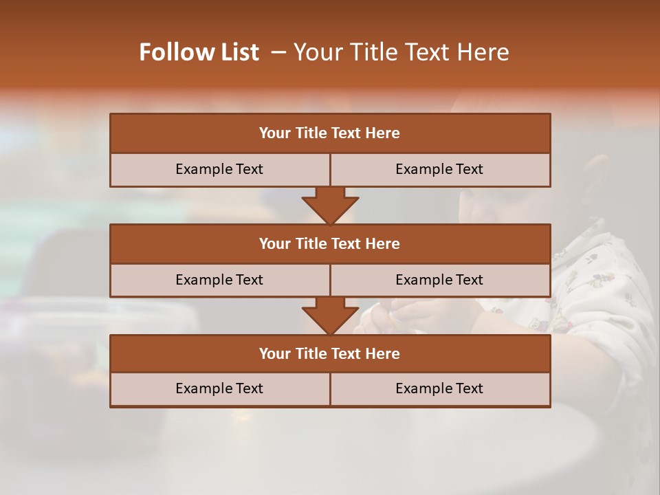 A Baby Sitting At A Table Playing With A Toy PowerPoint Template