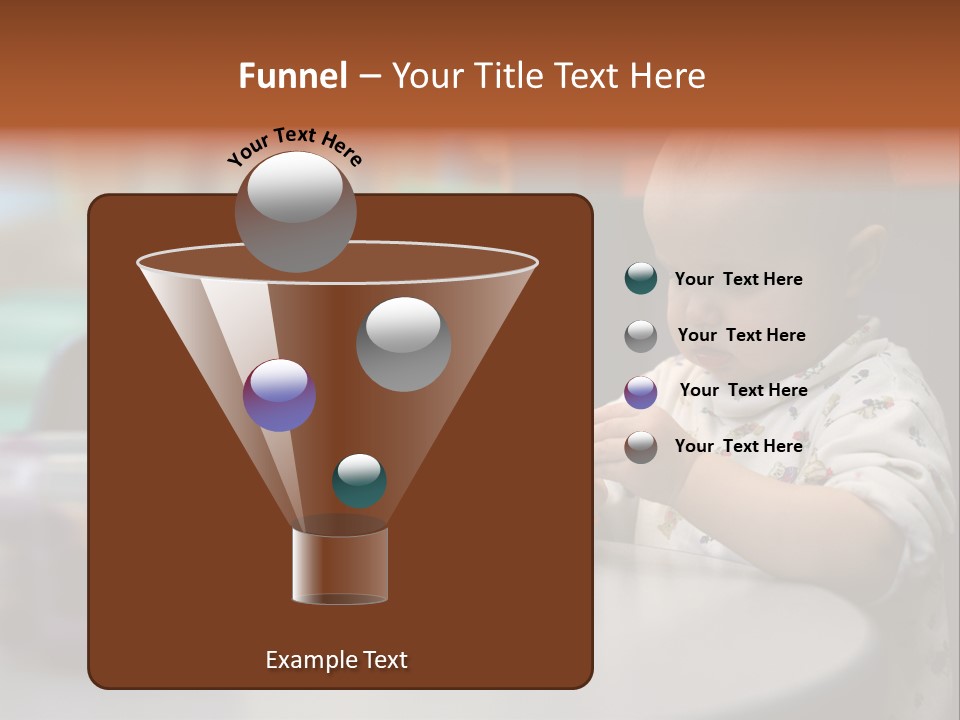 A Baby Sitting At A Table Playing With A Toy PowerPoint Template