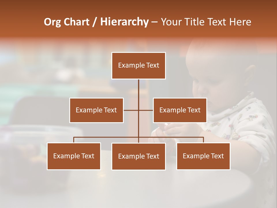A Baby Sitting At A Table Playing With A Toy PowerPoint Template