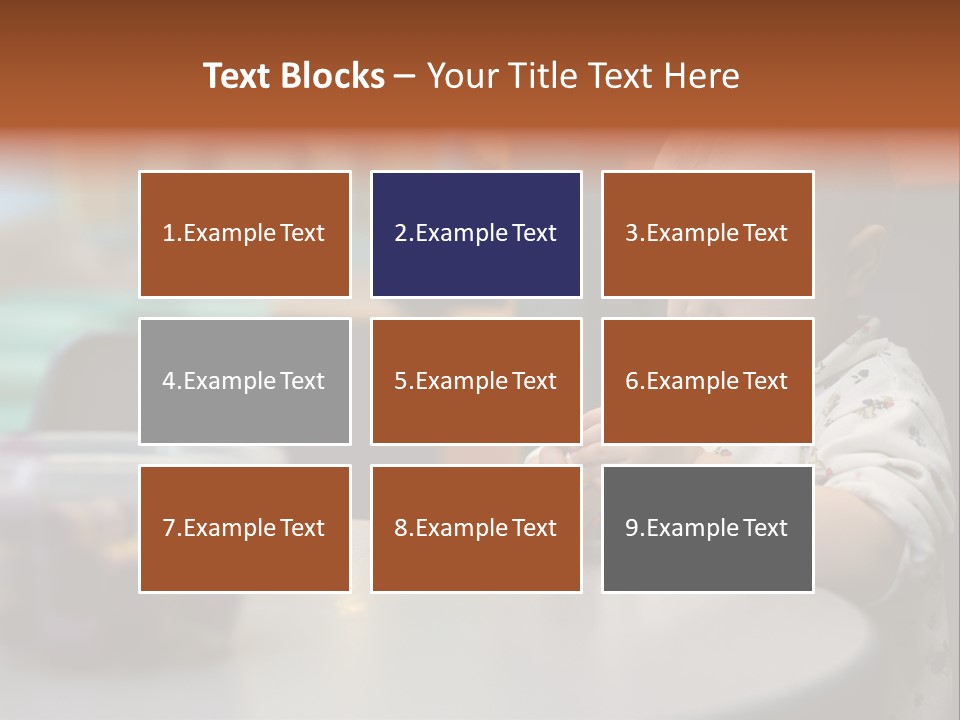 A Baby Sitting At A Table Playing With A Toy PowerPoint Template