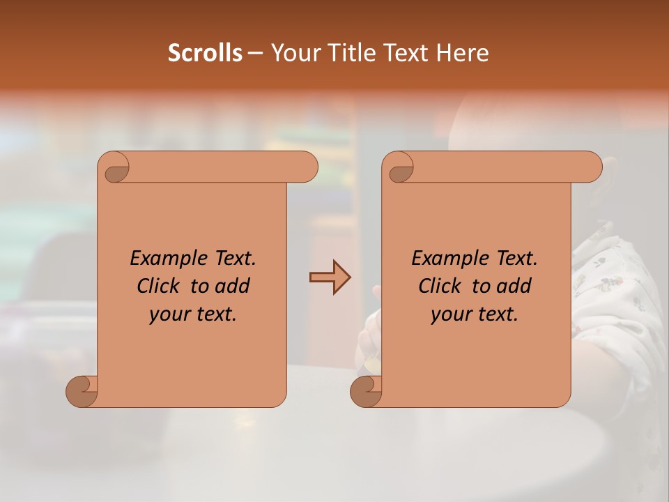 A Baby Sitting At A Table Playing With A Toy PowerPoint Template