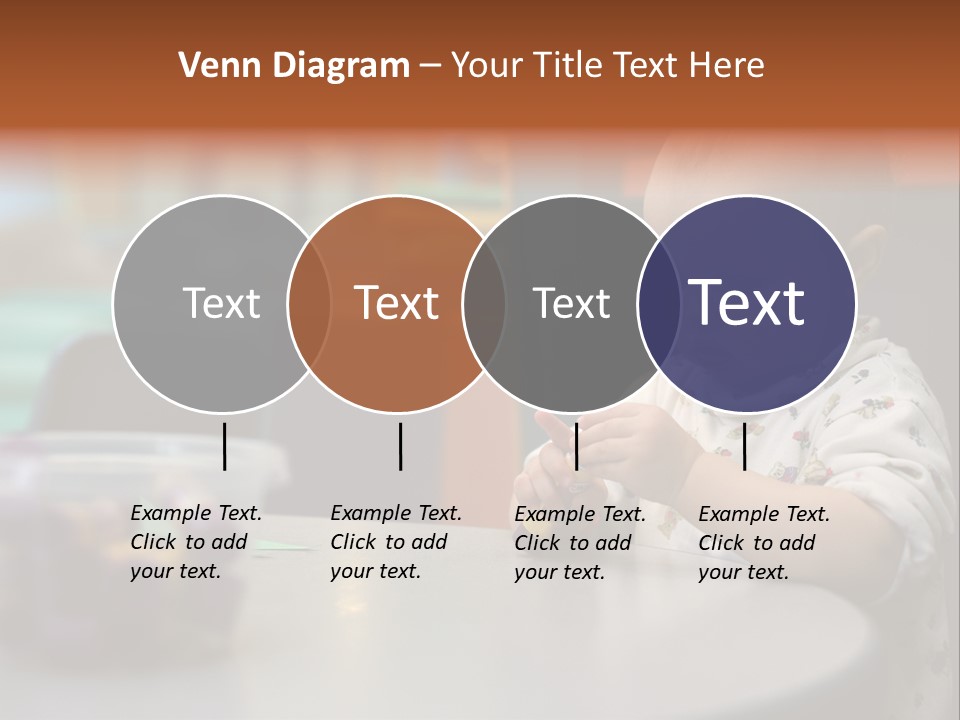 A Baby Sitting At A Table Playing With A Toy PowerPoint Template