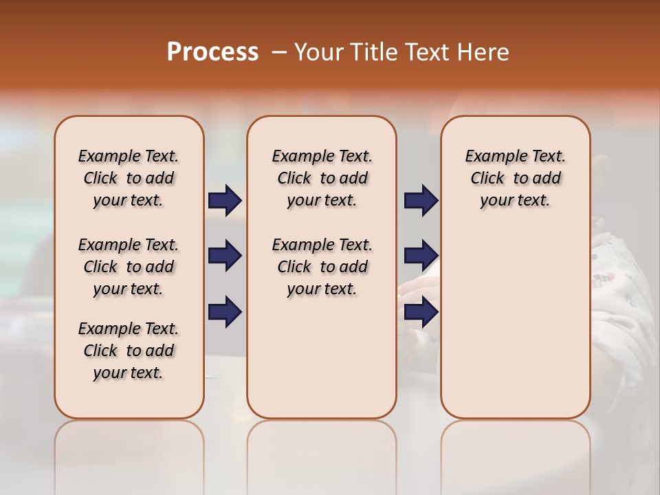 A Baby Sitting At A Table Playing With A Toy PowerPoint Template