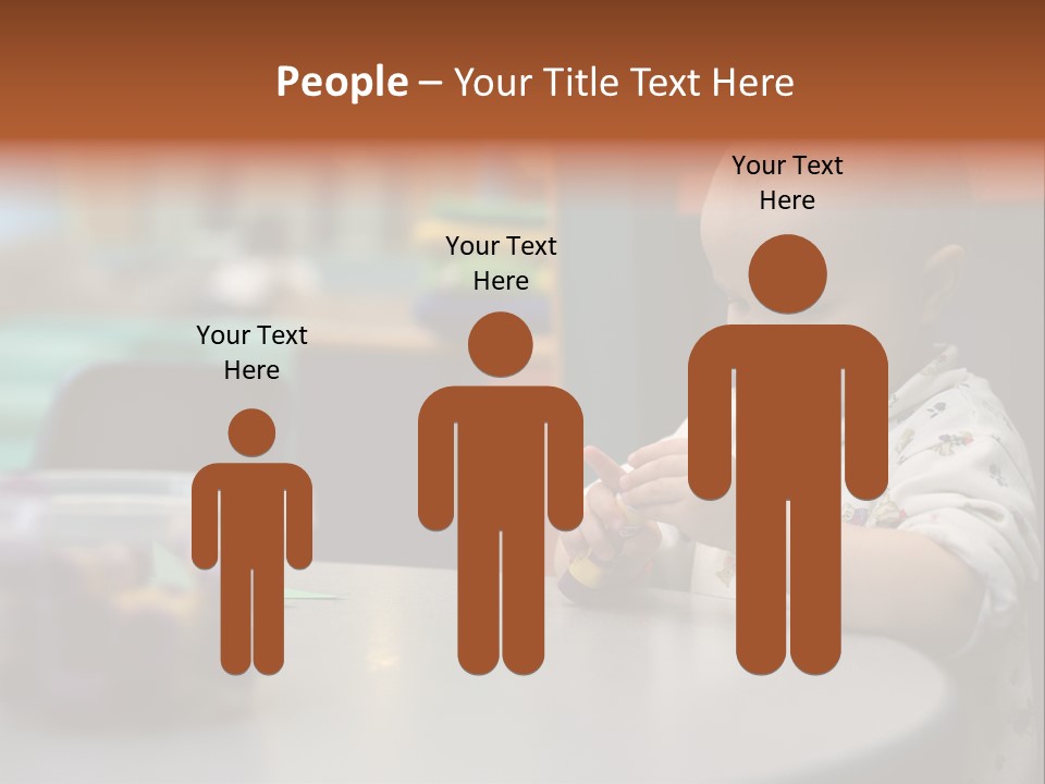 A Baby Sitting At A Table Playing With A Toy PowerPoint Template