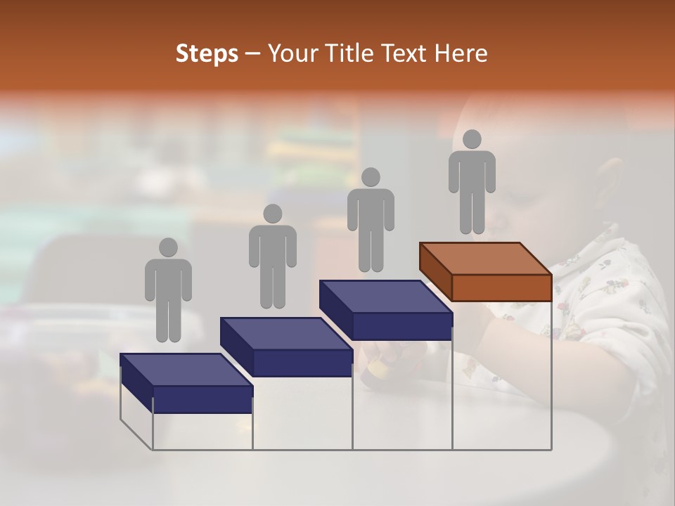 A Baby Sitting At A Table Playing With A Toy PowerPoint Template