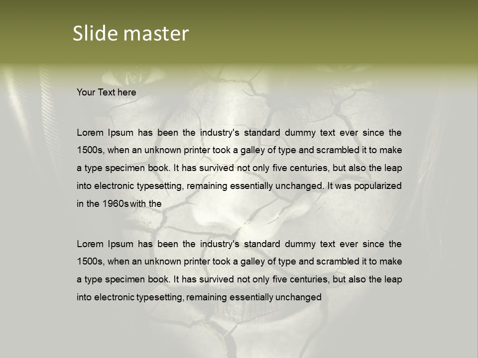 Global Warming Concept: Face Of Woman With Cracked Skin PowerPoint Template