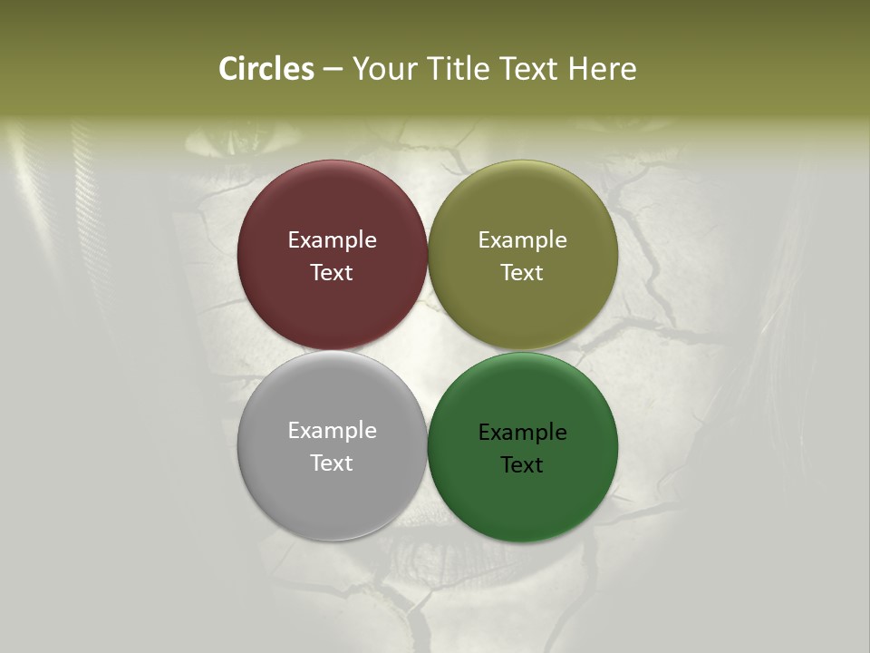 Global Warming Concept: Face Of Woman With Cracked Skin PowerPoint Template