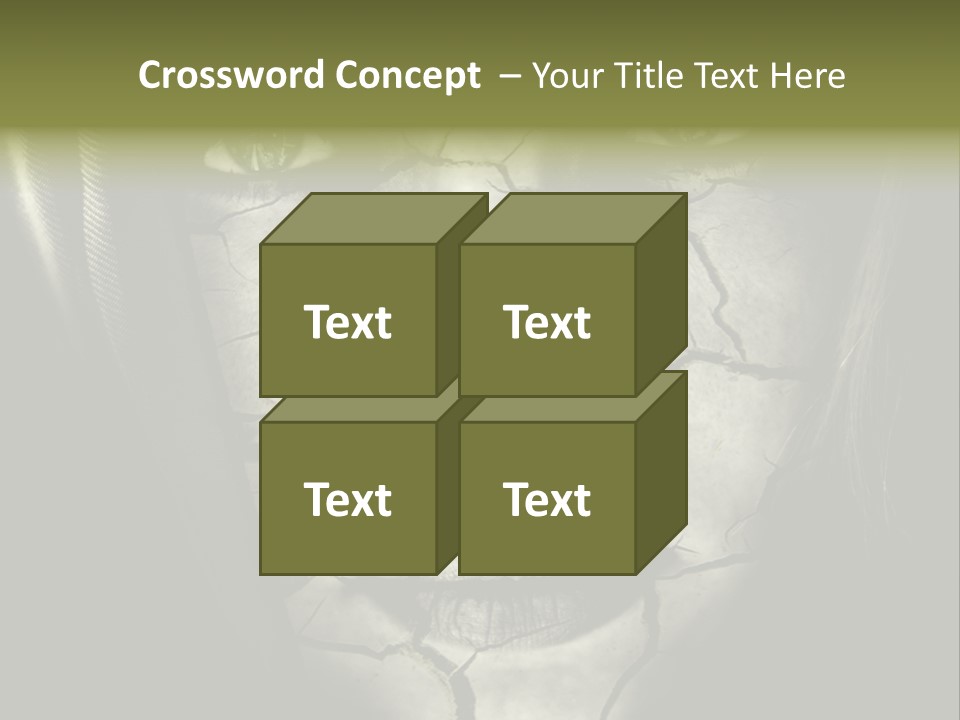 Global Warming Concept: Face Of Woman With Cracked Skin PowerPoint Template