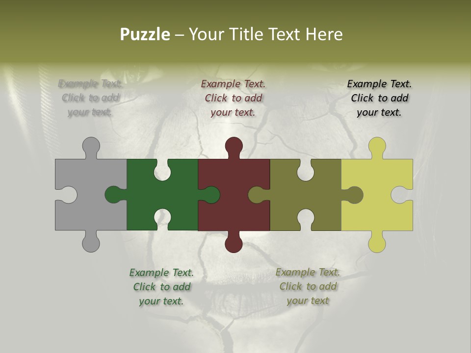 Global Warming Concept: Face Of Woman With Cracked Skin PowerPoint Template