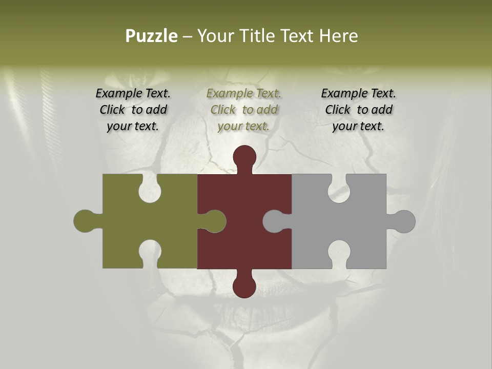 Global Warming Concept: Face Of Woman With Cracked Skin PowerPoint Template