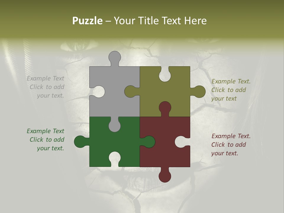 Global Warming Concept: Face Of Woman With Cracked Skin PowerPoint Template
