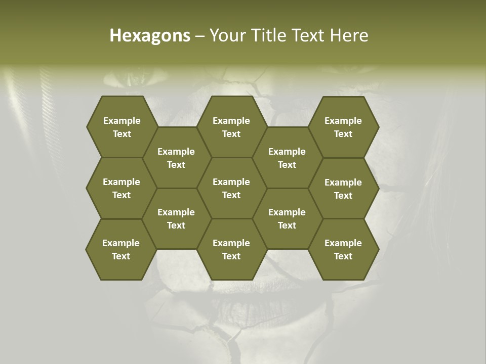 Global Warming Concept: Face Of Woman With Cracked Skin PowerPoint Template