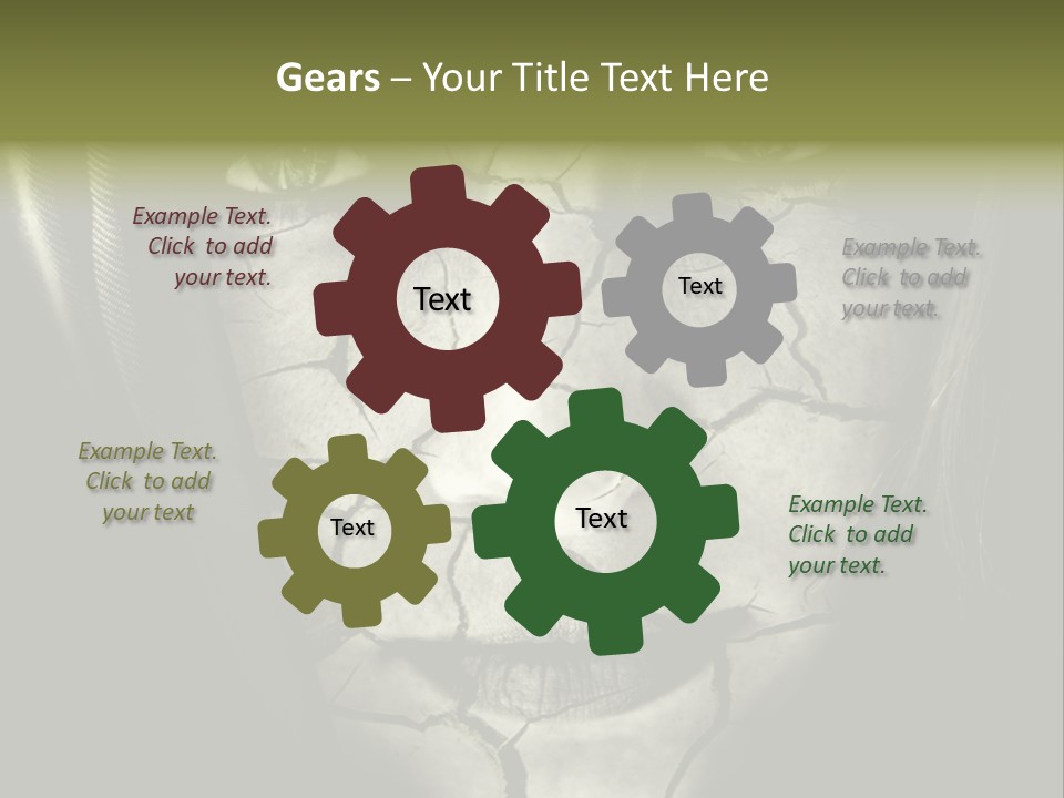 Global Warming Concept: Face Of Woman With Cracked Skin PowerPoint Template