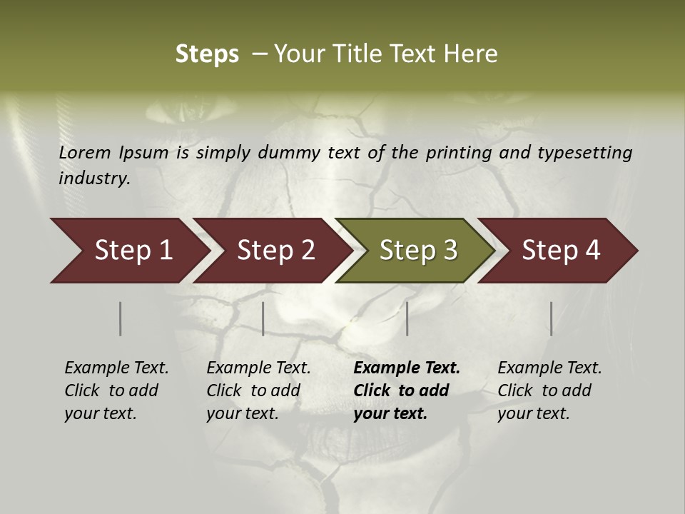 Global Warming Concept: Face Of Woman With Cracked Skin PowerPoint Template