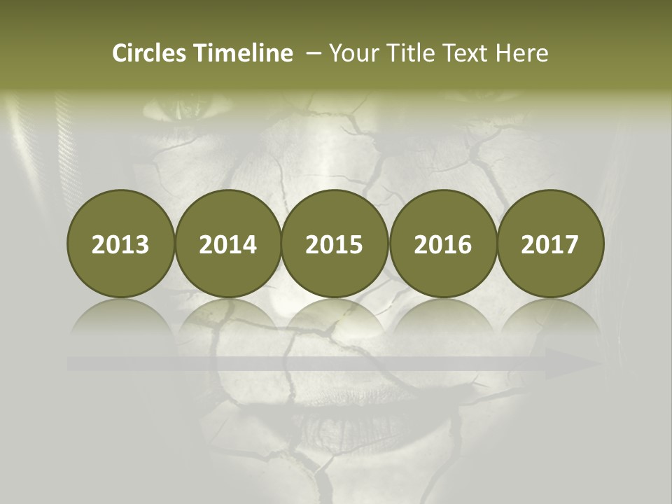 Global Warming Concept: Face Of Woman With Cracked Skin PowerPoint Template