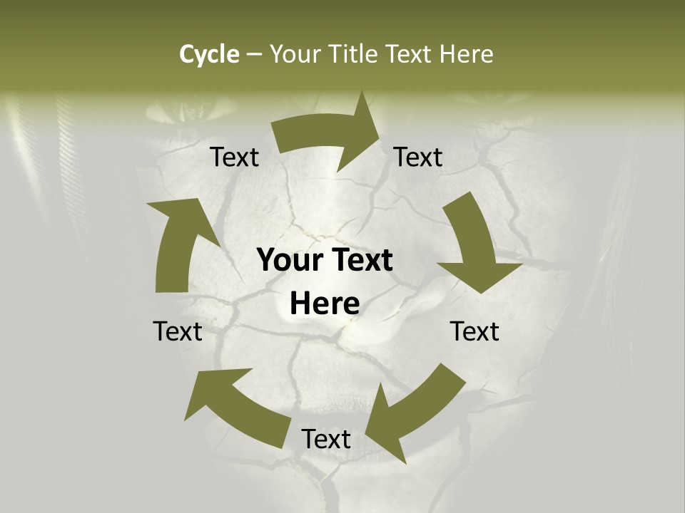Global Warming Concept: Face Of Woman With Cracked Skin PowerPoint Template