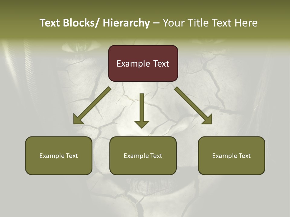 Global Warming Concept: Face Of Woman With Cracked Skin PowerPoint Template