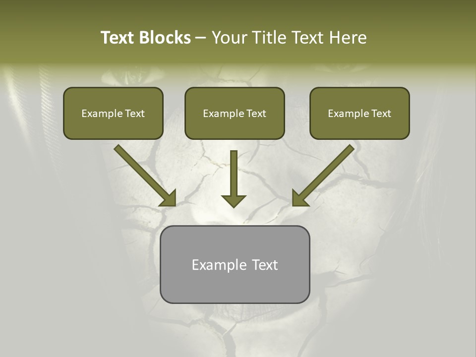 Global Warming Concept: Face Of Woman With Cracked Skin PowerPoint Template