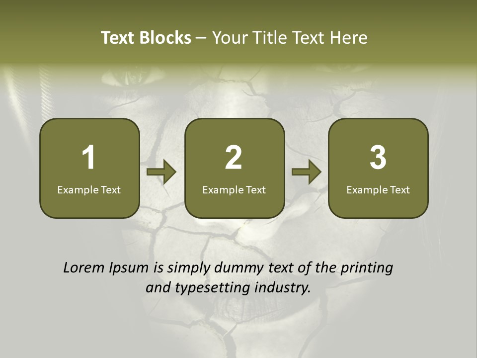 Global Warming Concept: Face Of Woman With Cracked Skin PowerPoint Template