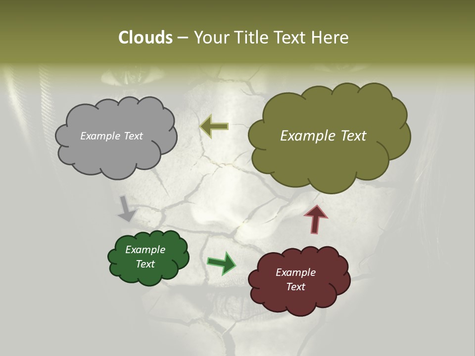 Global Warming Concept: Face Of Woman With Cracked Skin PowerPoint Template