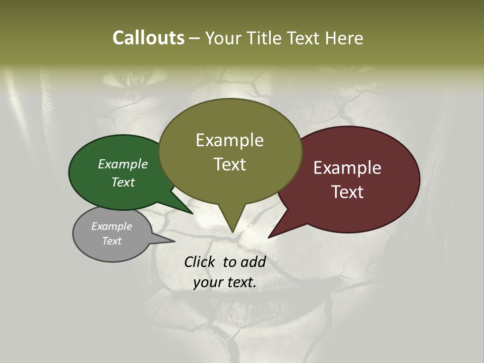 Global Warming Concept: Face Of Woman With Cracked Skin PowerPoint Template
