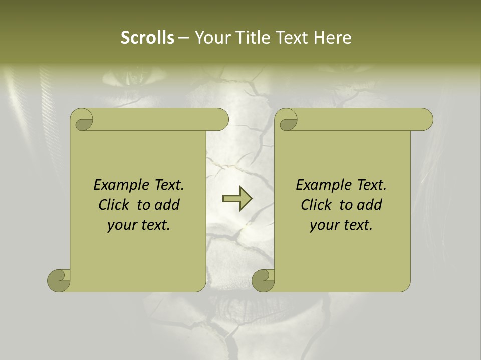 Global Warming Concept: Face Of Woman With Cracked Skin PowerPoint Template
