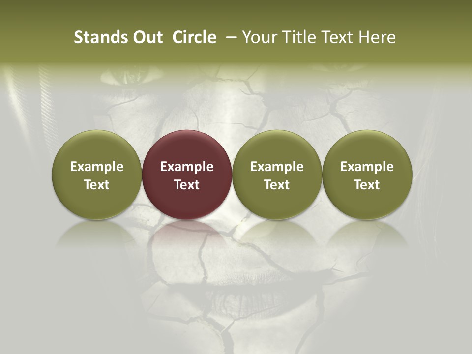 Global Warming Concept: Face Of Woman With Cracked Skin PowerPoint Template