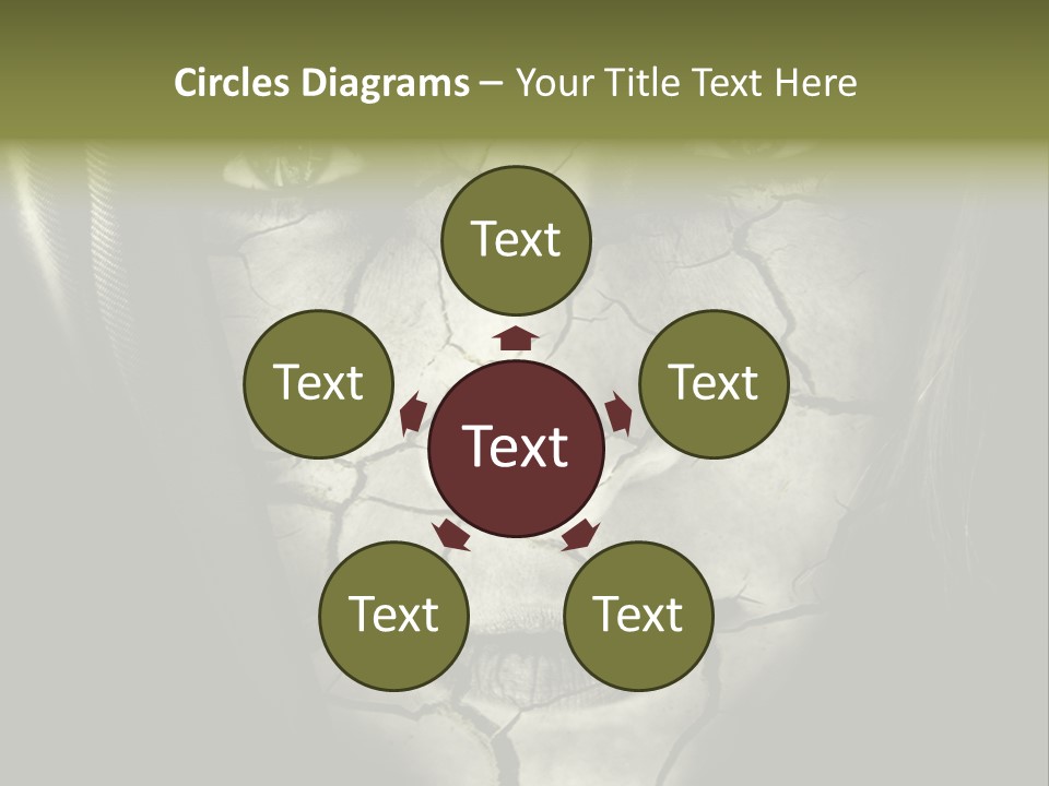 Global Warming Concept: Face Of Woman With Cracked Skin PowerPoint Template