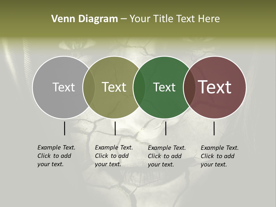Global Warming Concept: Face Of Woman With Cracked Skin PowerPoint Template