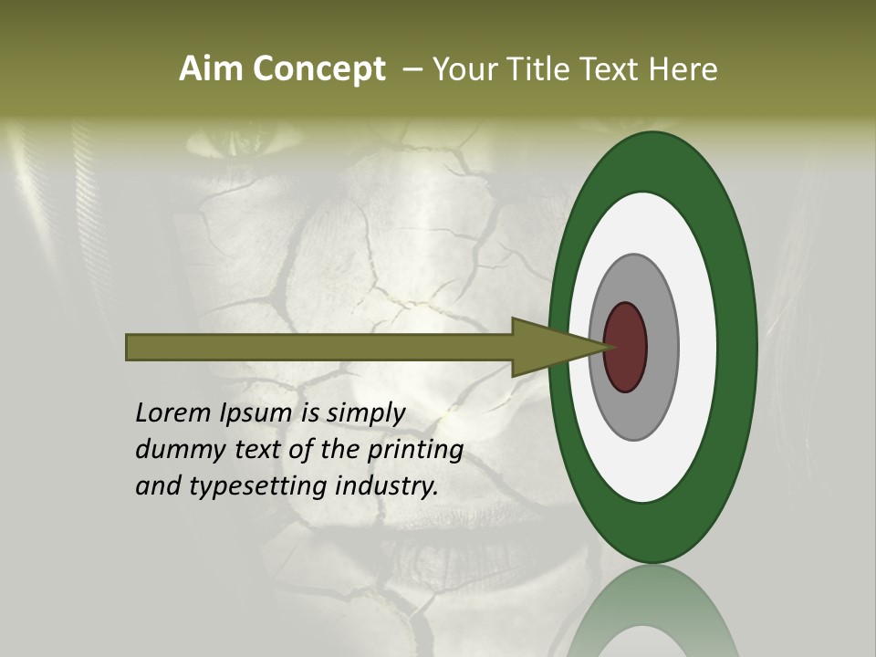 Global Warming Concept: Face Of Woman With Cracked Skin PowerPoint Template