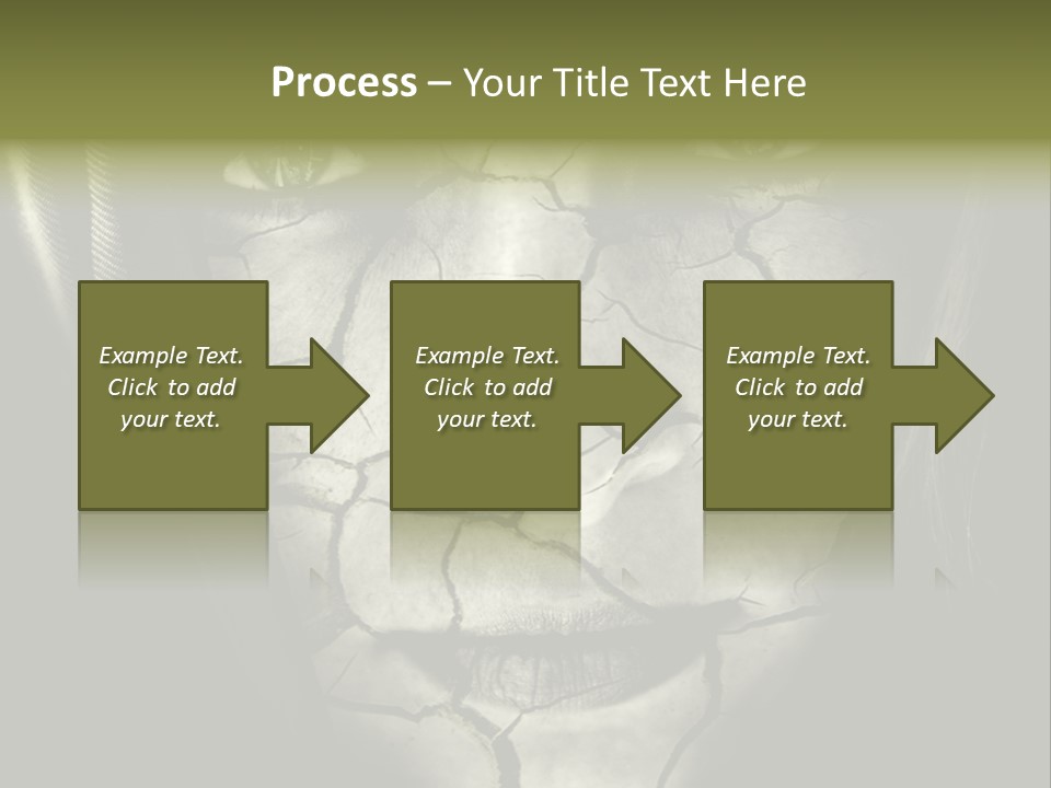 Global Warming Concept: Face Of Woman With Cracked Skin PowerPoint Template