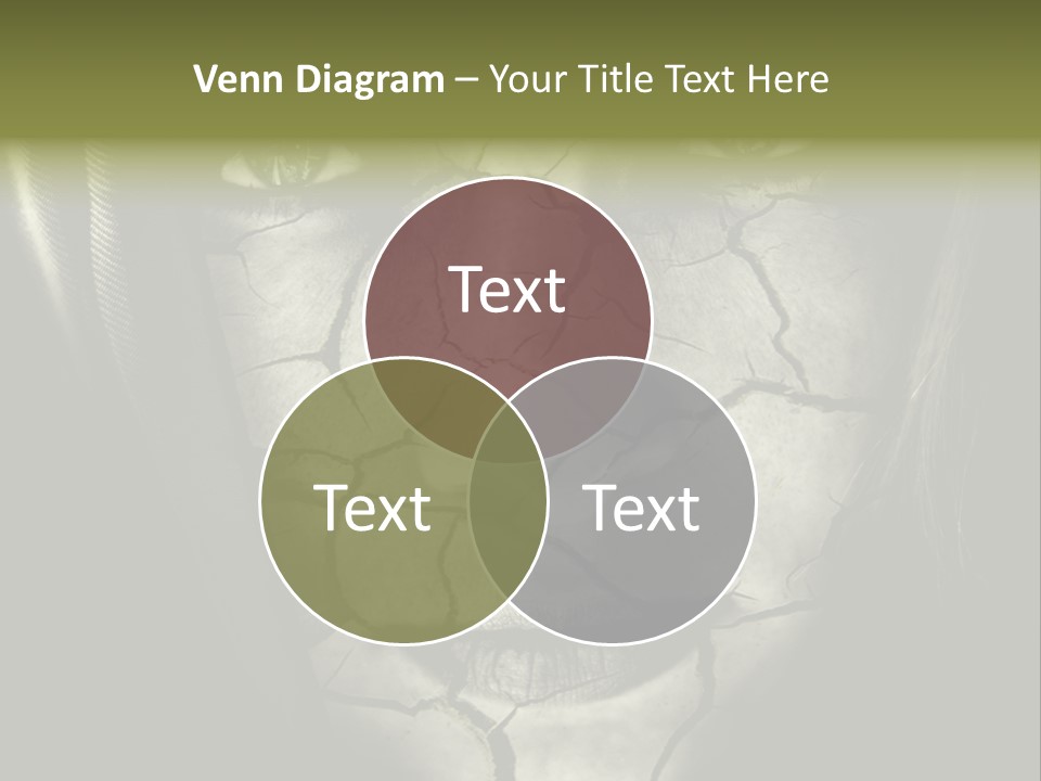 Global Warming Concept: Face Of Woman With Cracked Skin PowerPoint Template
