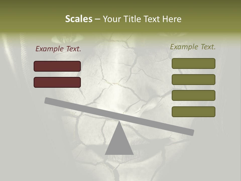 Global Warming Concept: Face Of Woman With Cracked Skin PowerPoint Template