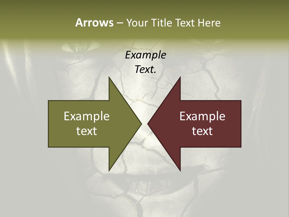 Global Warming Concept: Face Of Woman With Cracked Skin PowerPoint Template