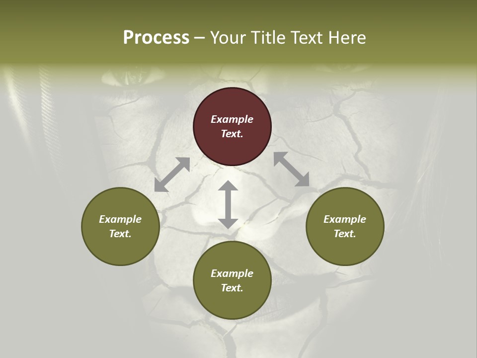 Global Warming Concept: Face Of Woman With Cracked Skin PowerPoint Template