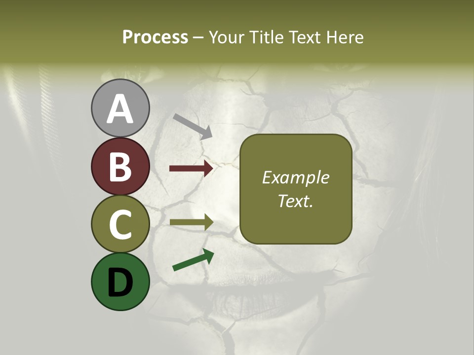 Global Warming Concept: Face Of Woman With Cracked Skin PowerPoint Template