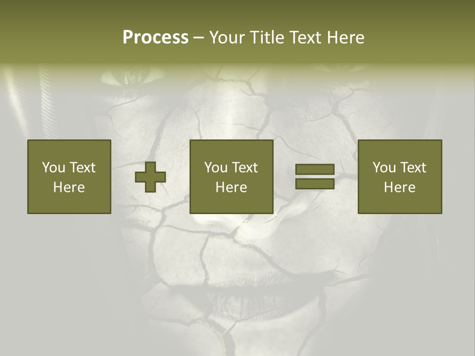 Global Warming Concept: Face Of Woman With Cracked Skin PowerPoint Template