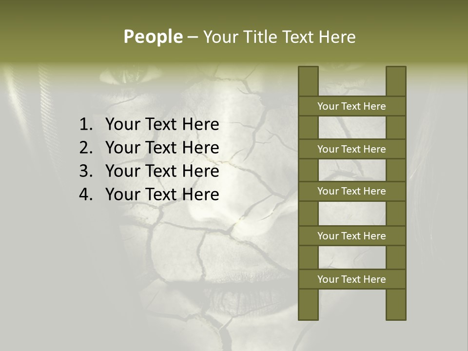 Global Warming Concept: Face Of Woman With Cracked Skin PowerPoint Template